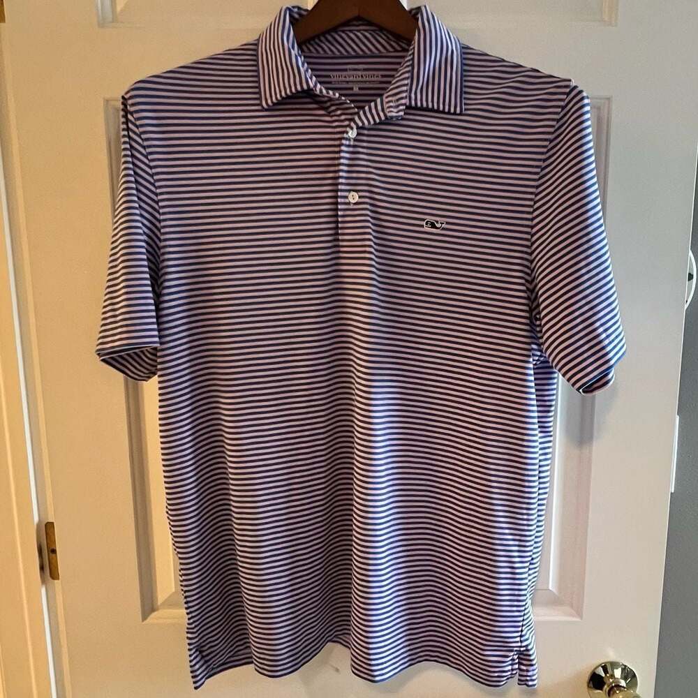 Vineyard Vines Men's Kennedy Stripe Sankaty Performance Polo